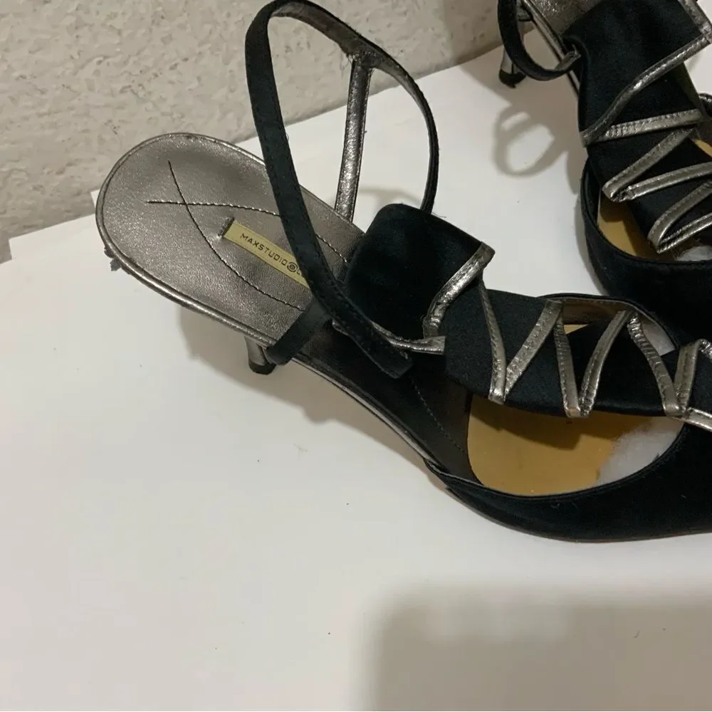 Maxx Studio Shoe heels black sliver size 8.5M